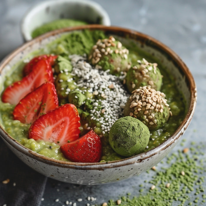 Overnight Porridge I Matcha Fraise