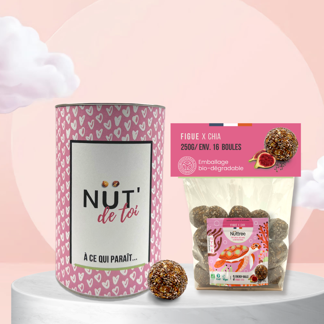 Cadeau message amour et gourmand - energy ball 