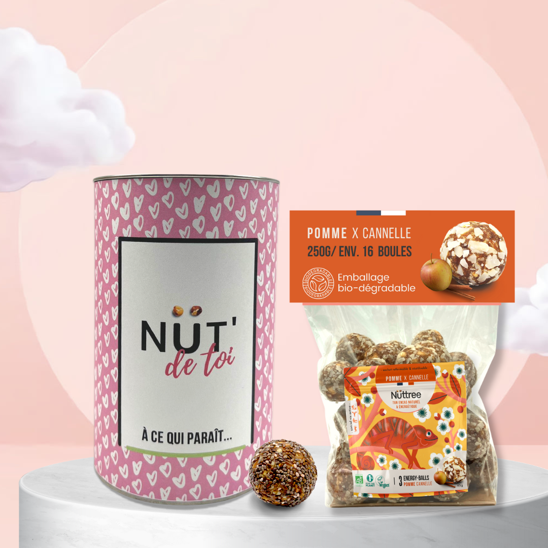 Cadeau message amour et gourmand - energy ball
