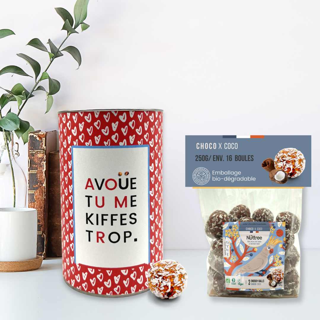 Boite cadeau message amour et gourmand