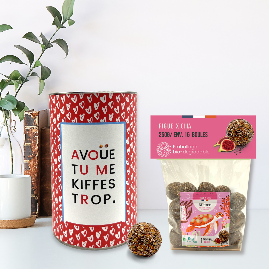 Boite cadeau message amour et gourmand