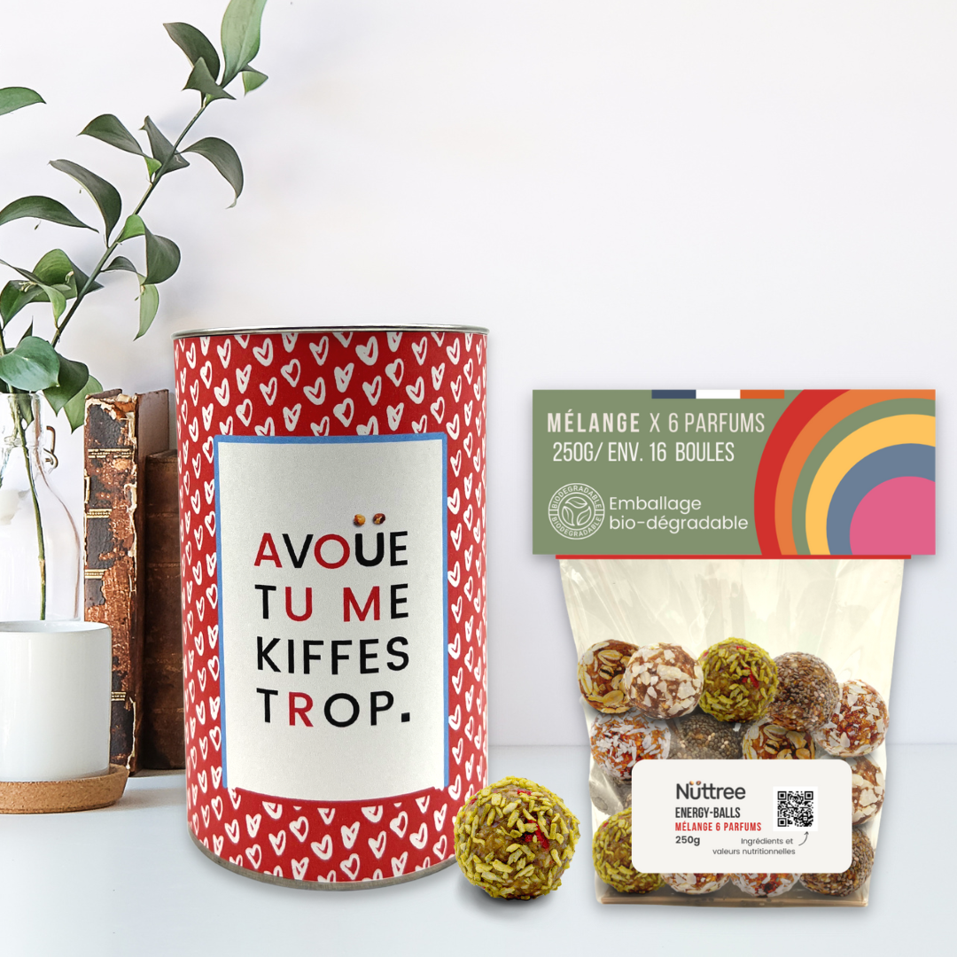 Boite cadeau message amour et gourmand