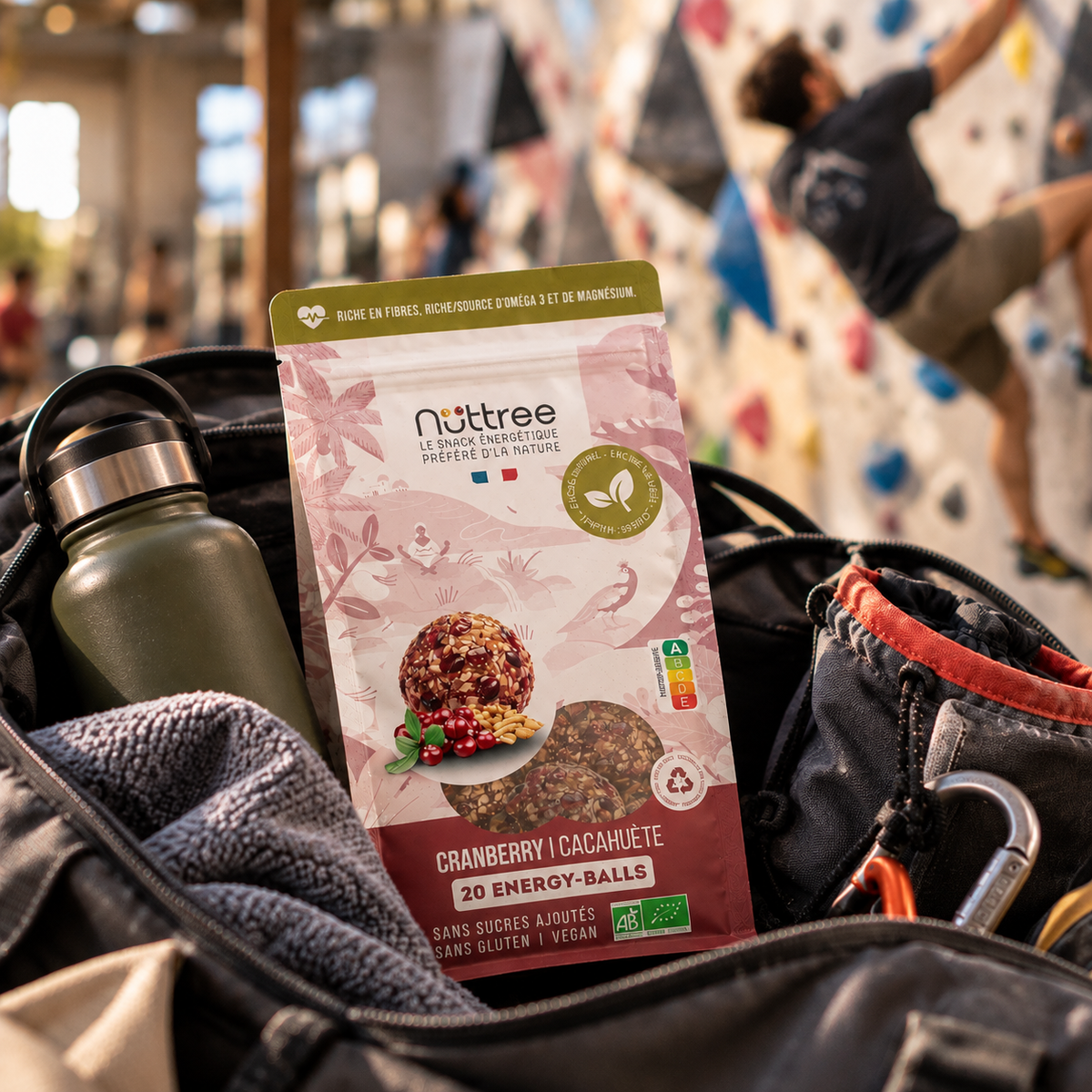 ENERGY-BALLS BIO - DÉLICE | CRANBERRY & CACAHUÈTE - SACHET DE 20